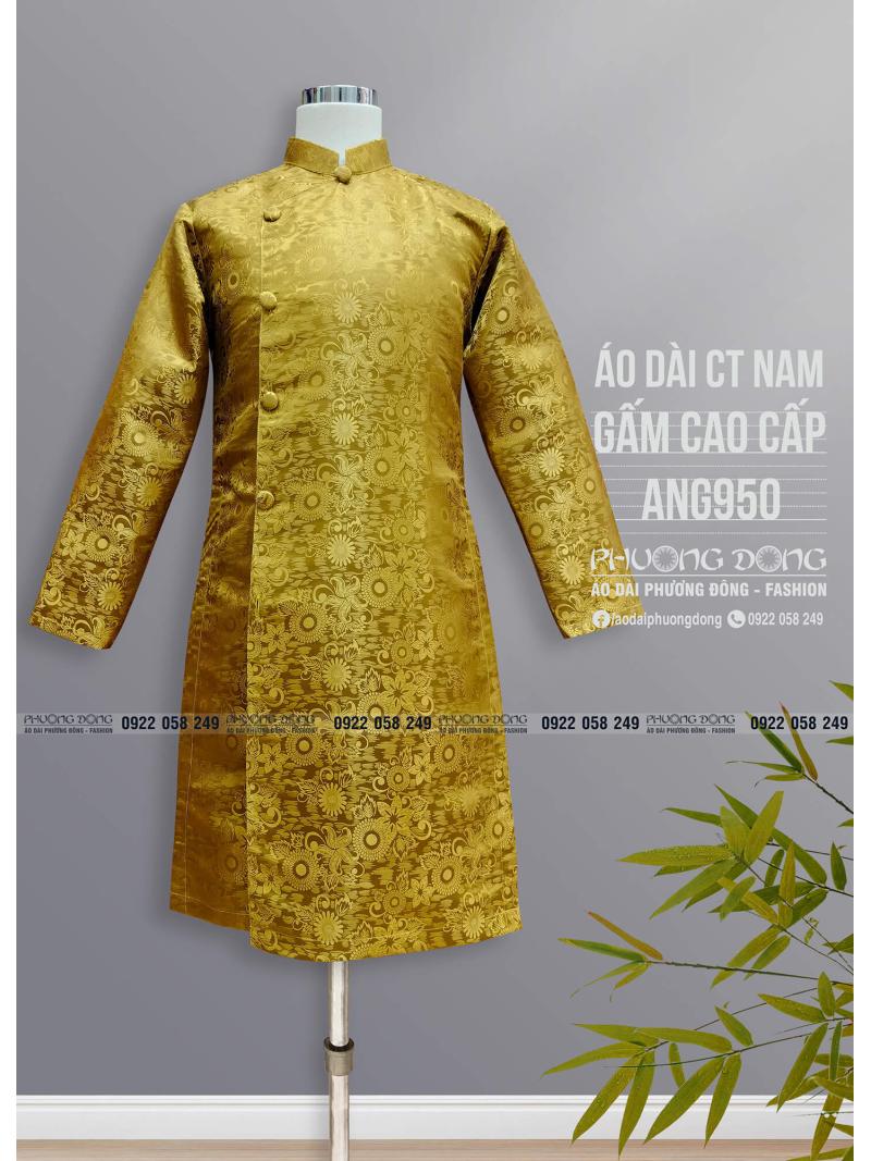 Áo Dài Cách Tân Nam Gấm Cao Cấp ANGC950